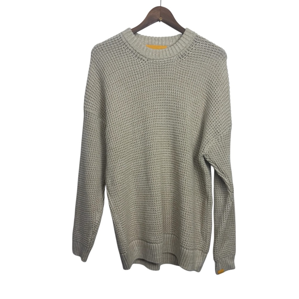 Yellow The Label Co. Men's cream chunky knit sweater